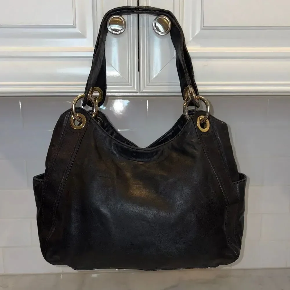 Michael Kors Bag Purse Handbag Leather Ludlow Drawstring Hobo Shoulder Bag